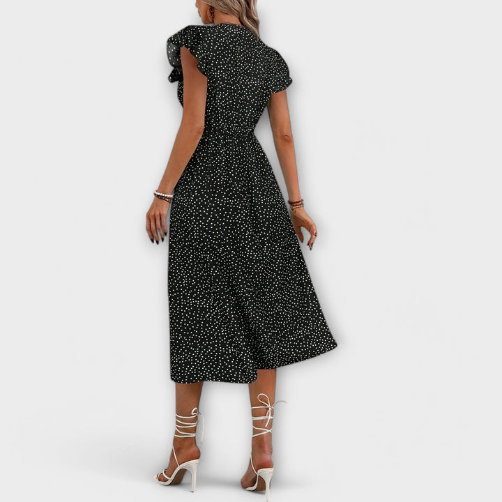 Elegantna Midi Haljina s Točkicama