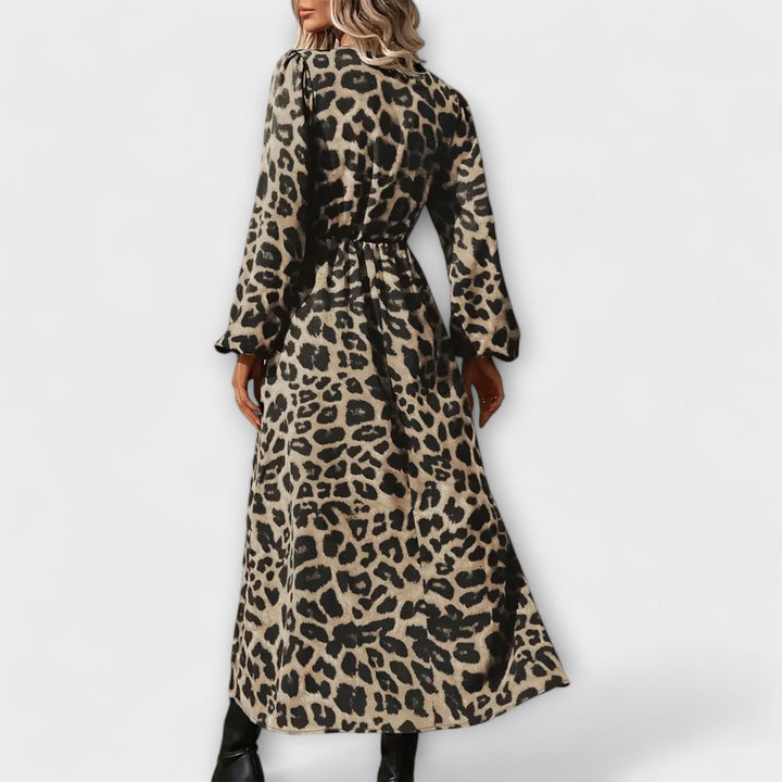 Natalie - Elegantna haljina s uzorkom leoparda