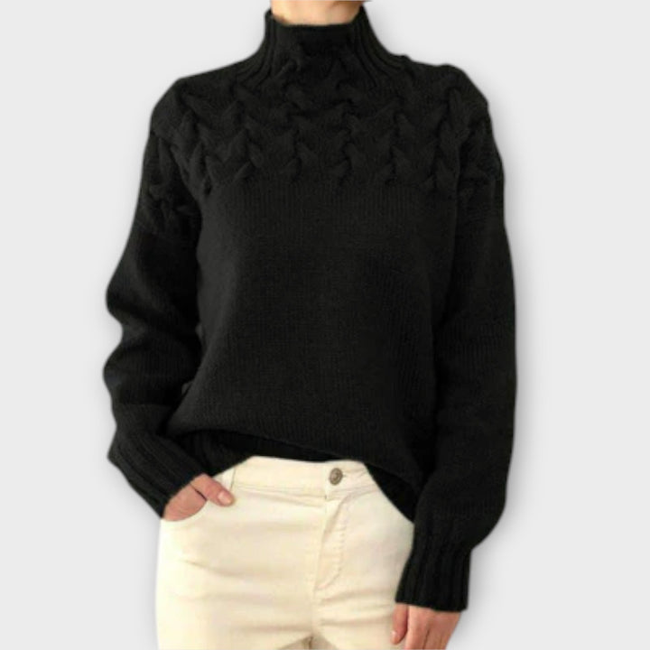 Eva - Ženski pulover s detaljima pletenja