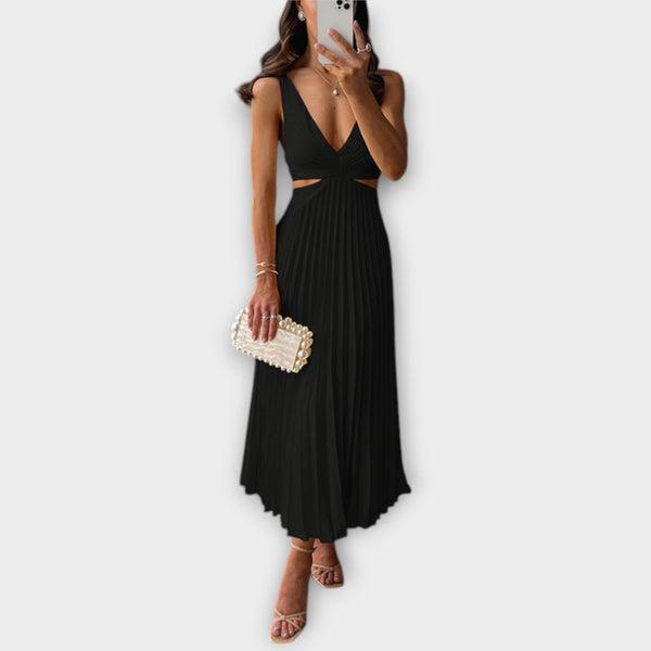 Elegantna Midi-večernja haljina s pliseom