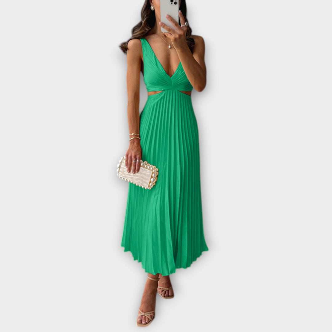 Elegantna Midi-večernja haljina s pliseom
