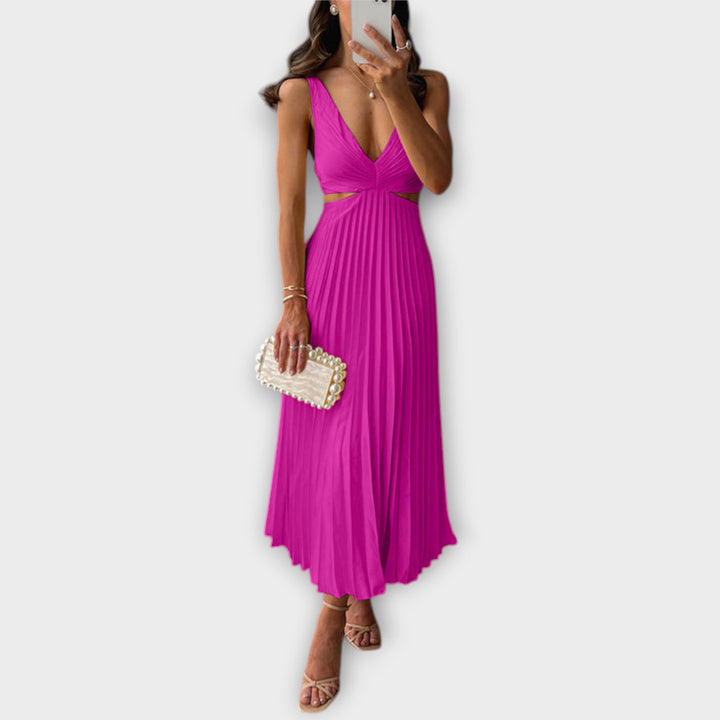 Elegantna Midi-večernja haljina s pliseom