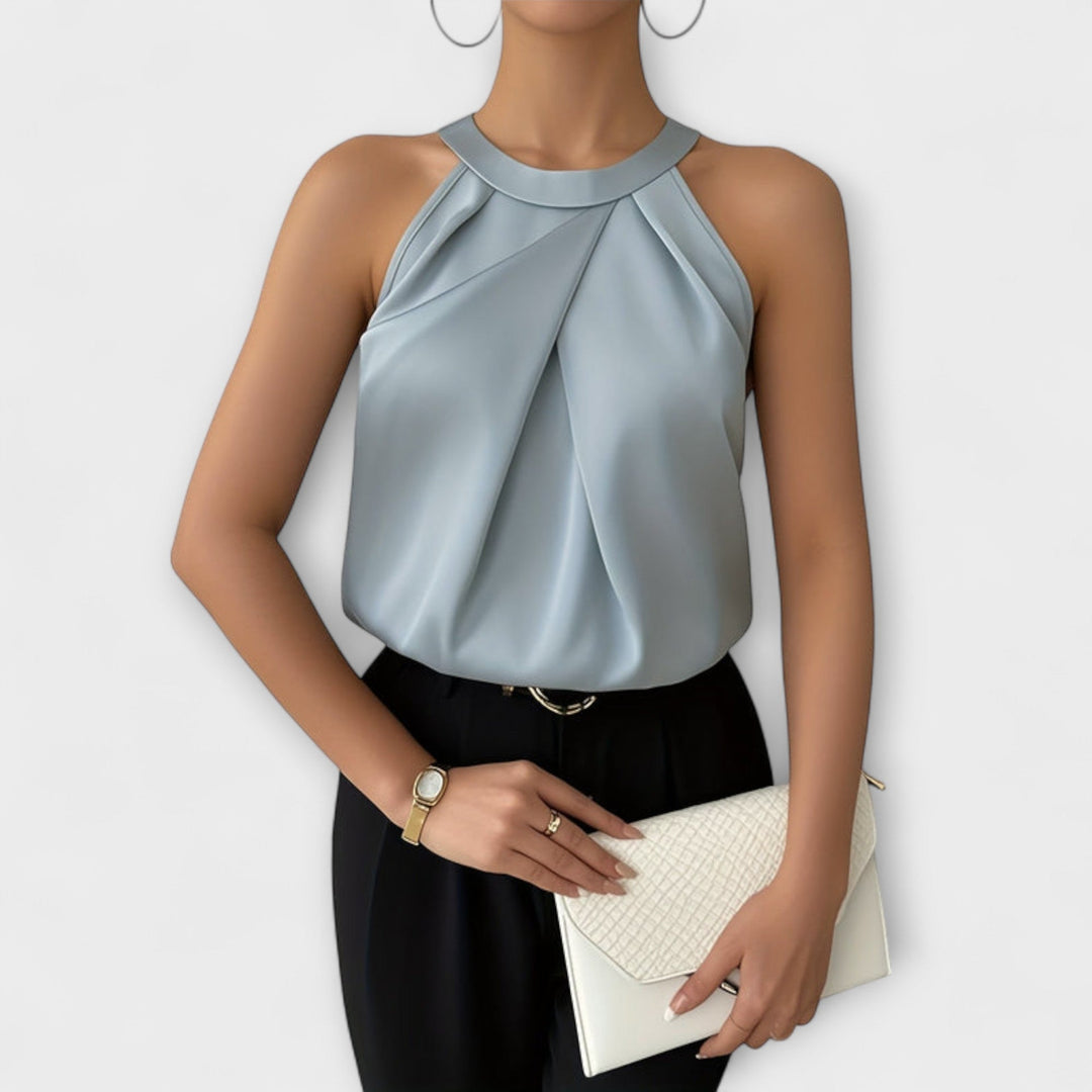 Skye - Elegantna satenska bluzica s otvorenim ramenima