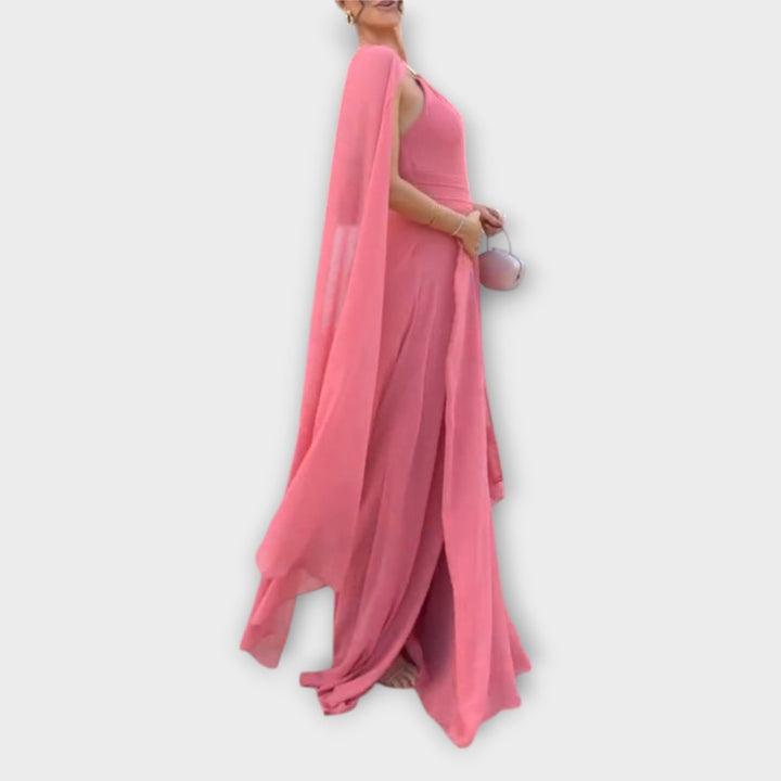 Mabel - Elegantna Max haljina s kapama i visokim prorezom