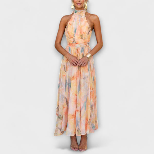 Akvarel print Maxi Haljina s halterom