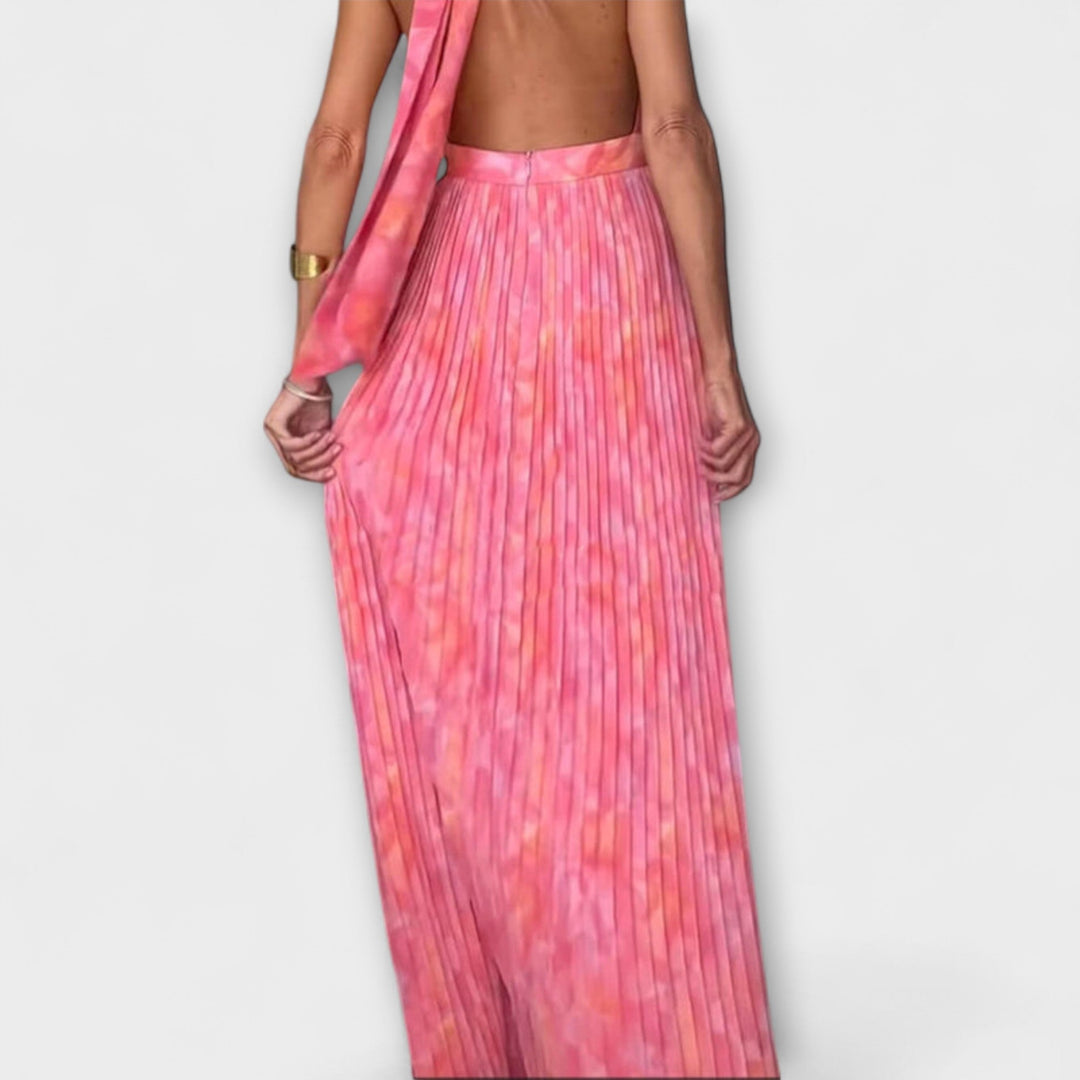 Seraphina - Elegantna Halter V-Izrez Plisirano Max Haljina