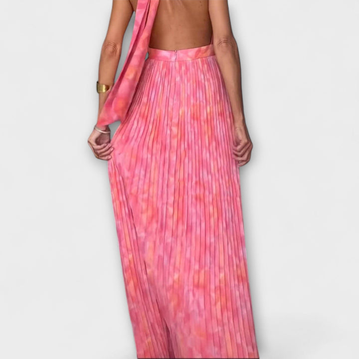Seraphina - Elegantna Halter V-Izrez Plisirano Max Haljina