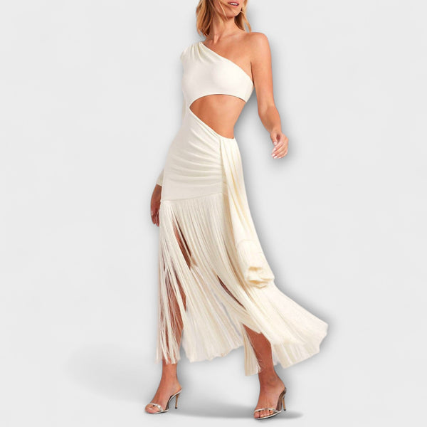 Alice - Upadljivo Cutout-Fringe Maxi Haljina