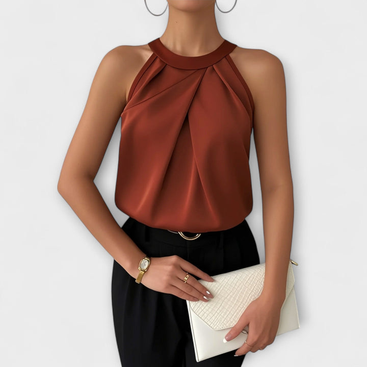 Skye - Elegantna satenska bluzica s otvorenim ramenima