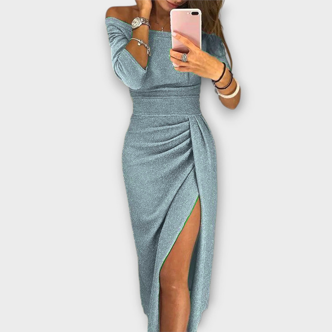 Lena - Elegantna Haljina S Off-Shoulder Rukavima