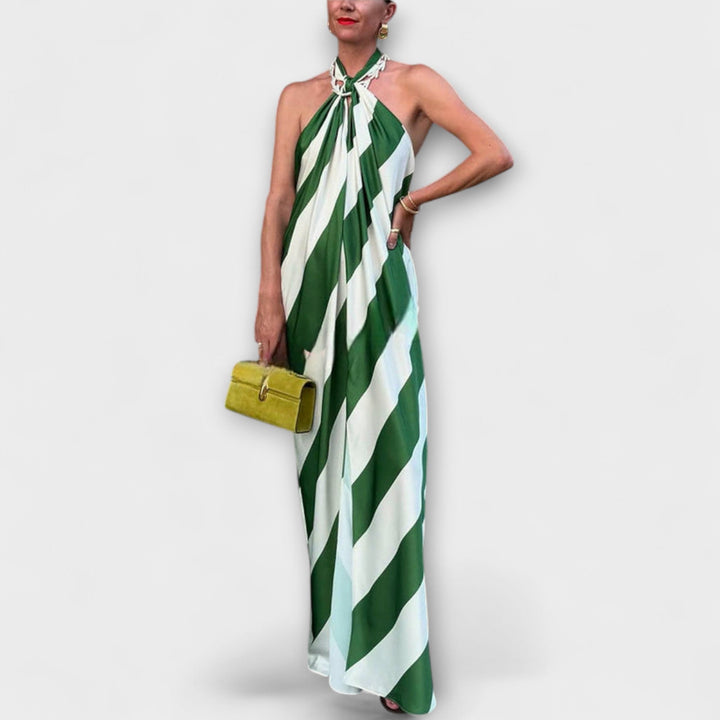 Marlowe - Halter Maxi Haljina s Prugastim Uzorkom