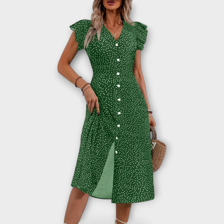 Elegantna Midi Haljina s Točkicama