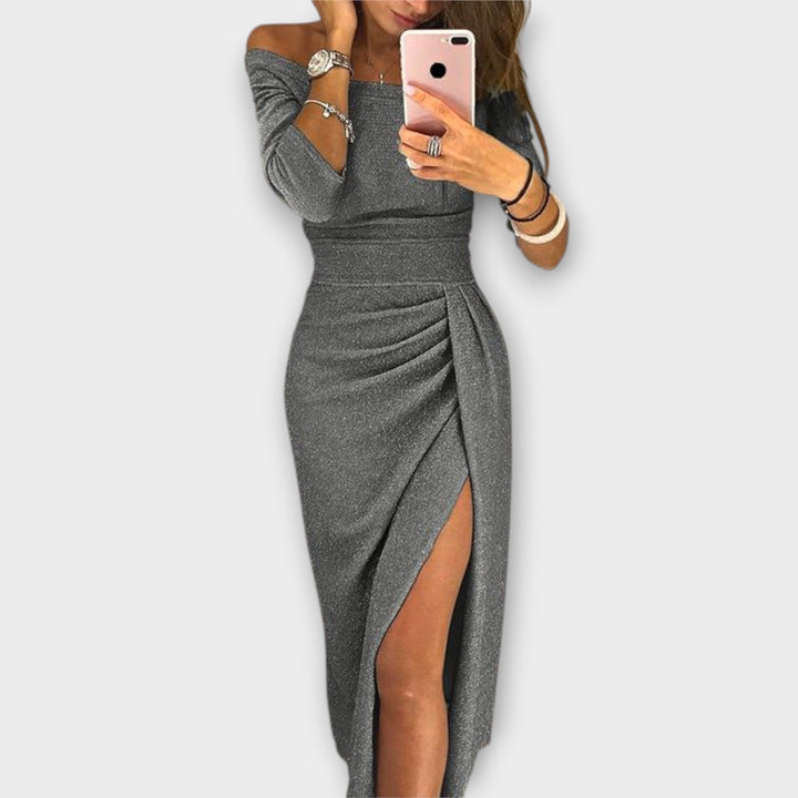 Lena - Elegantna Haljina S Off-Shoulder Rukavima