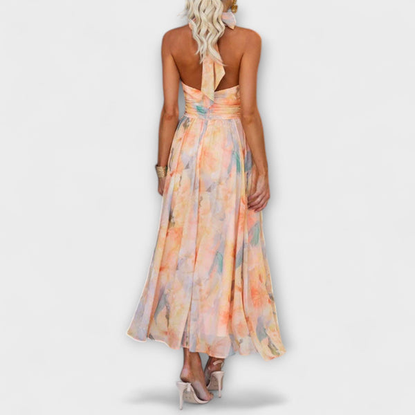 Akvarel print Maxi Haljina s halterom