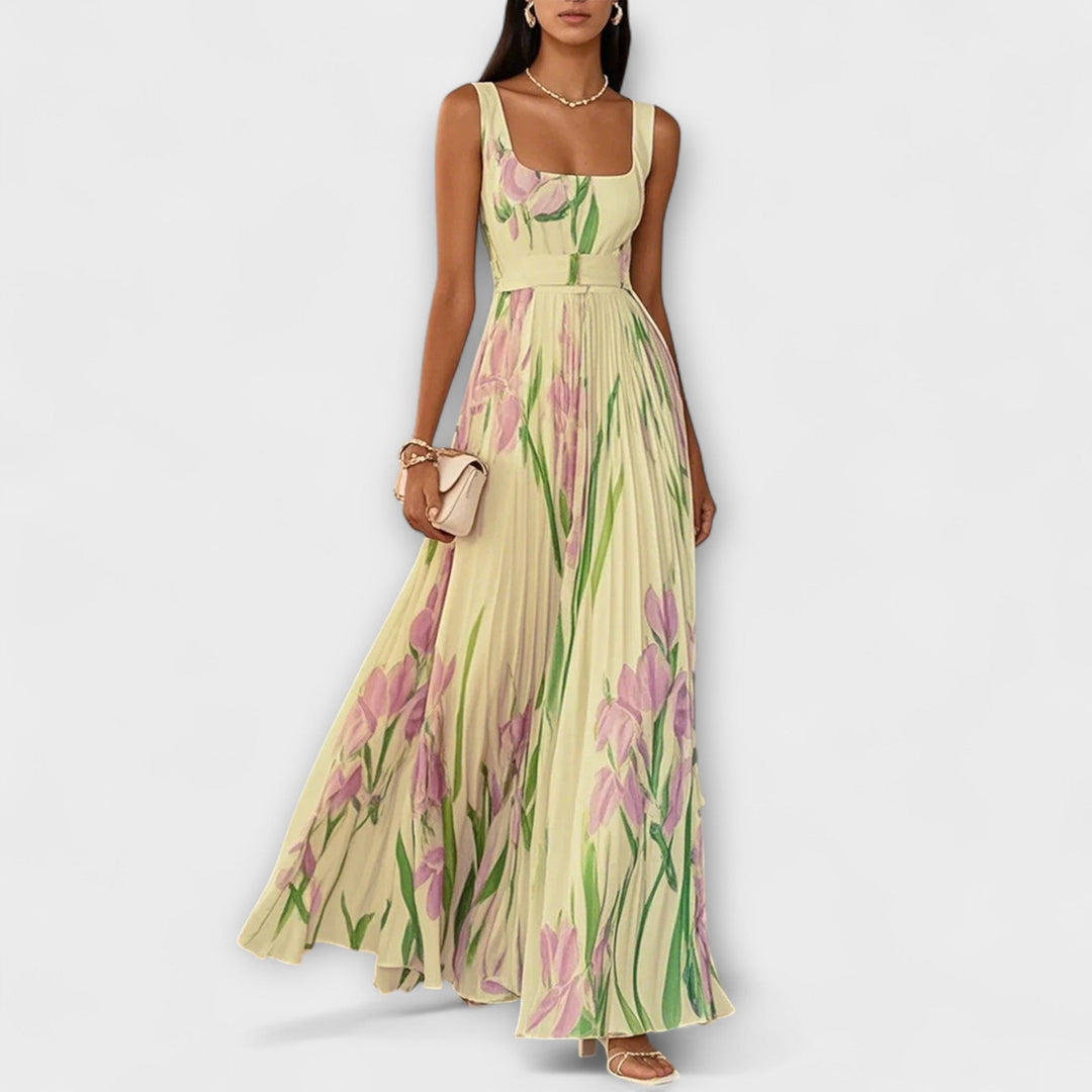 Faldano cvjetno chiffon maksi haljina
