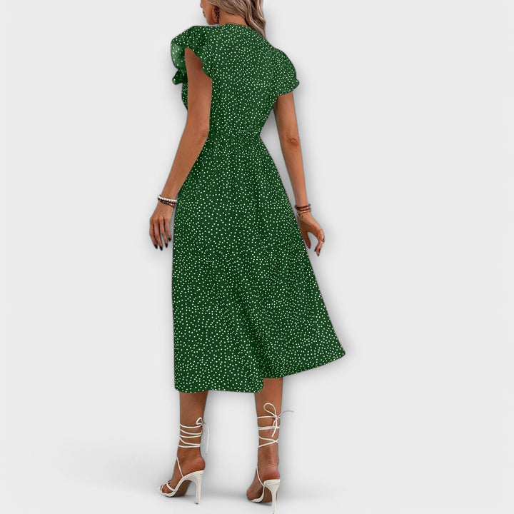 Elegantna Midi Haljina s Točkicama