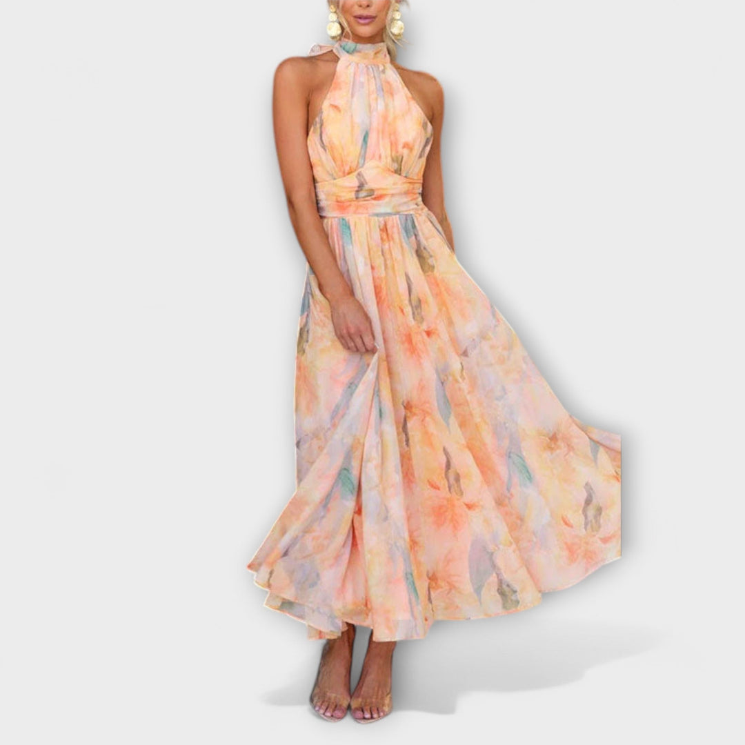 Akvarel print Maxi Haljina s halterom