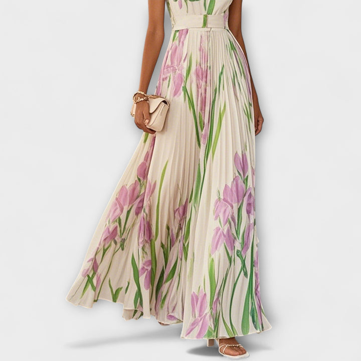 Faldano cvjetno chiffon maksi haljina