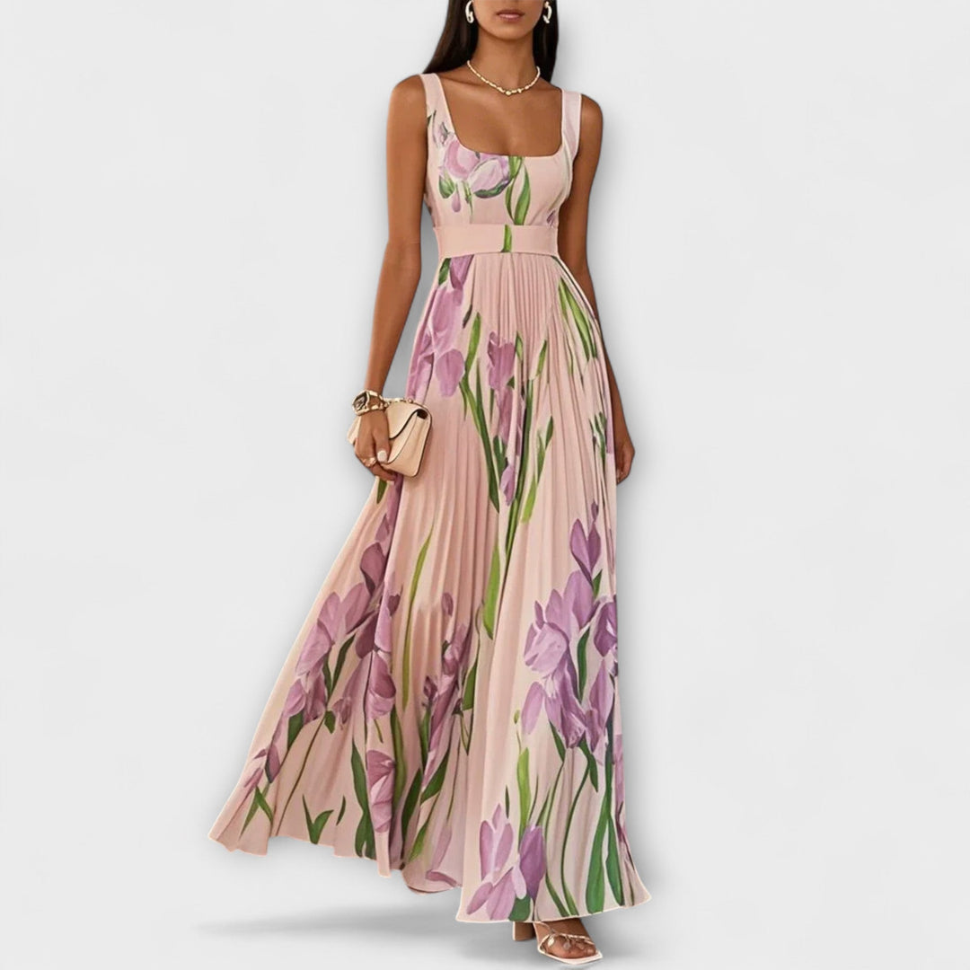 Faldano cvjetno chiffon maksi haljina