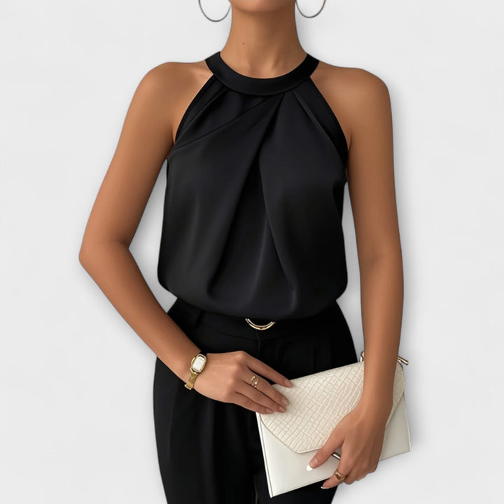 Skye - Elegantna satenska bluzica s otvorenim ramenima
