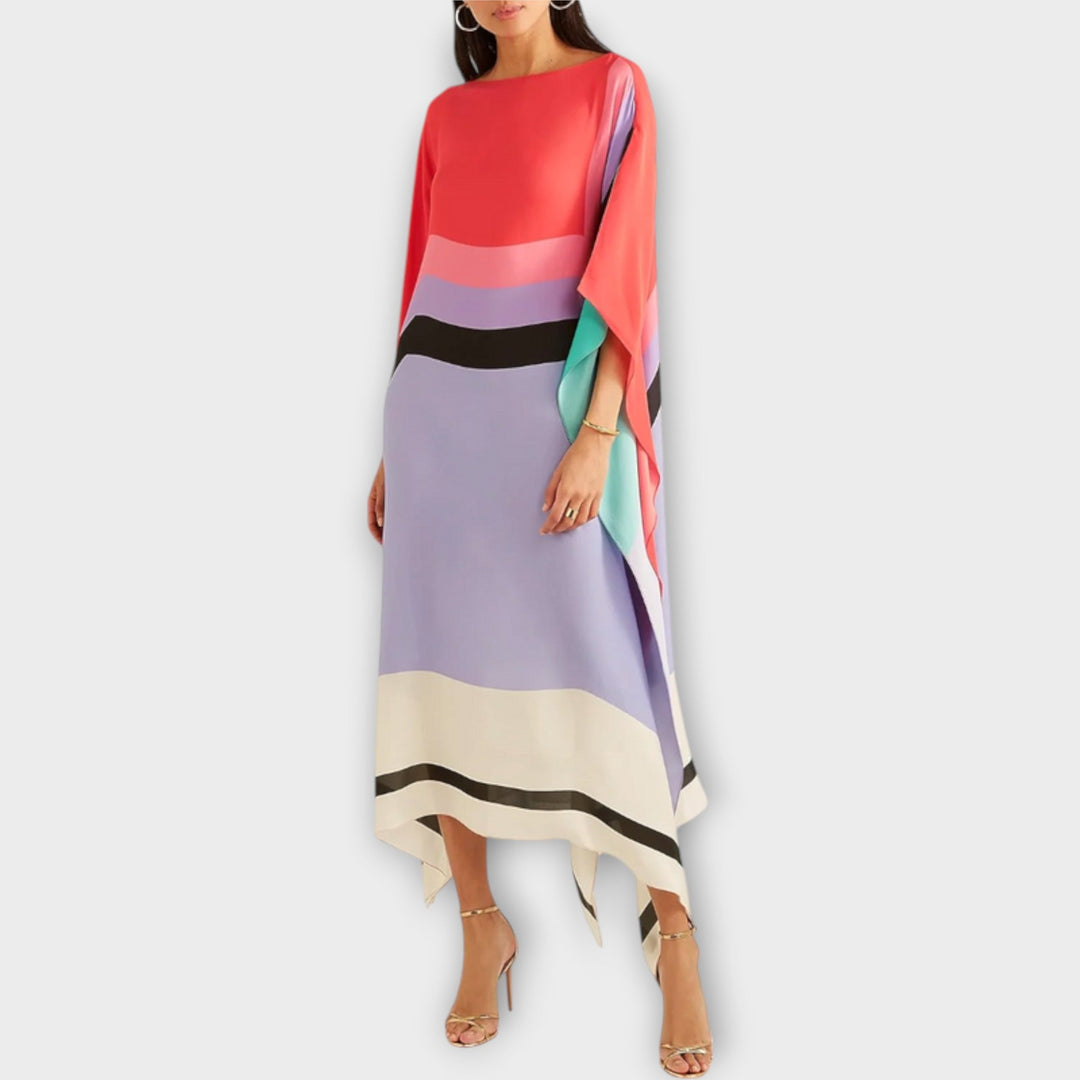 Elenora - Geometrijski kaftan s rezom na leđima