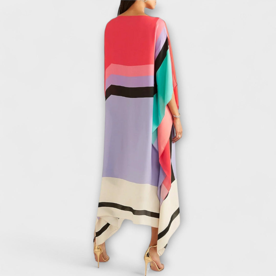Elenora - Geometrijski kaftan s rezom na leđima