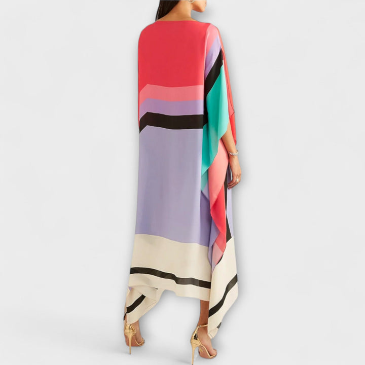 Elenora - Geometrijski kaftan s rezom na leđima