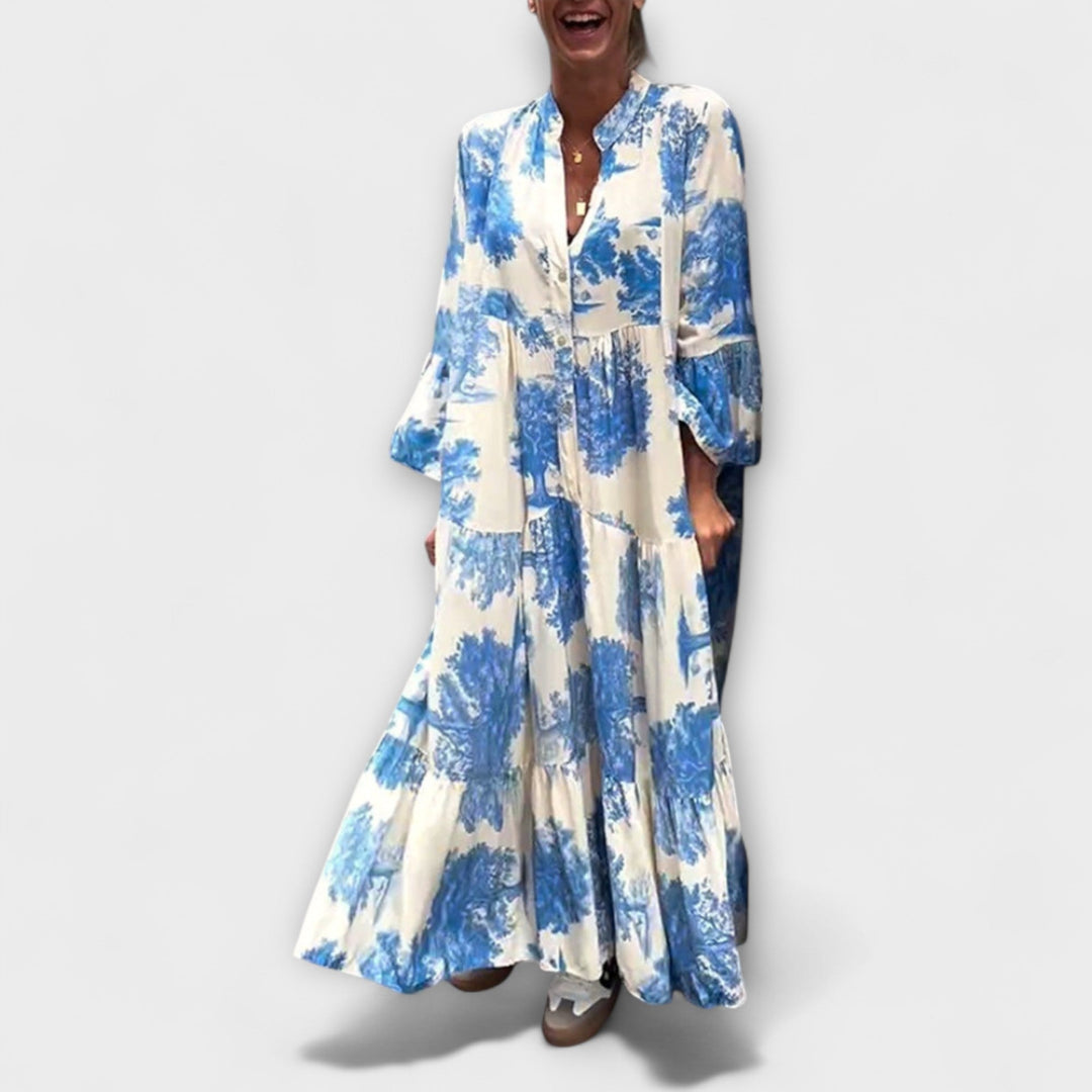 Nerina - Elegantna Floral-Maxi-Klina
