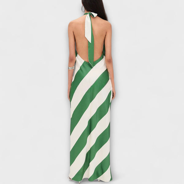 Marlowe - Halter Maxi Haljina s Prugastim Uzorkom