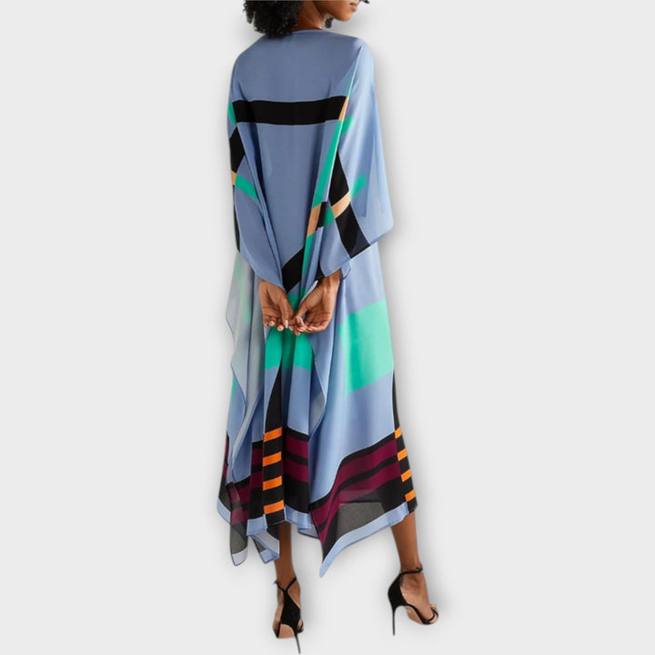 Elenora - Geometrijski kaftan s rezom na leđima