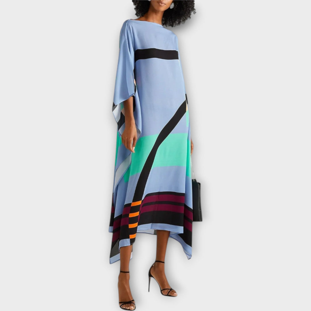 Elenora - Geometrijski kaftan s rezom na leđima