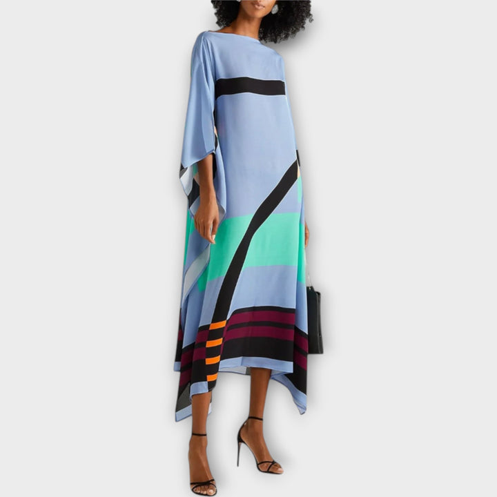 Elenora - Geometrijski kaftan s rezom na leđima