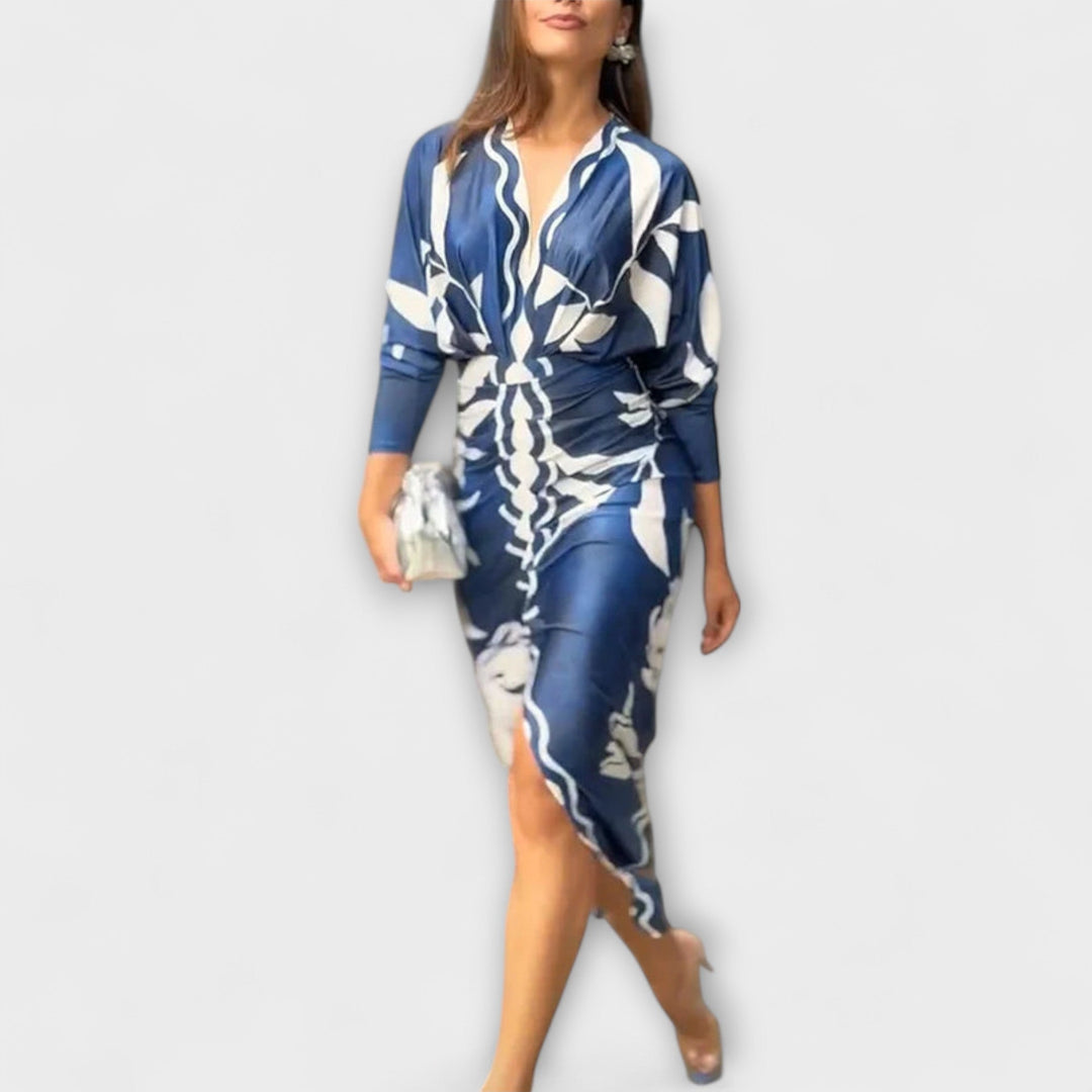 Cleo - Jedinstvena Dolman midi haljina s brazilskim printom