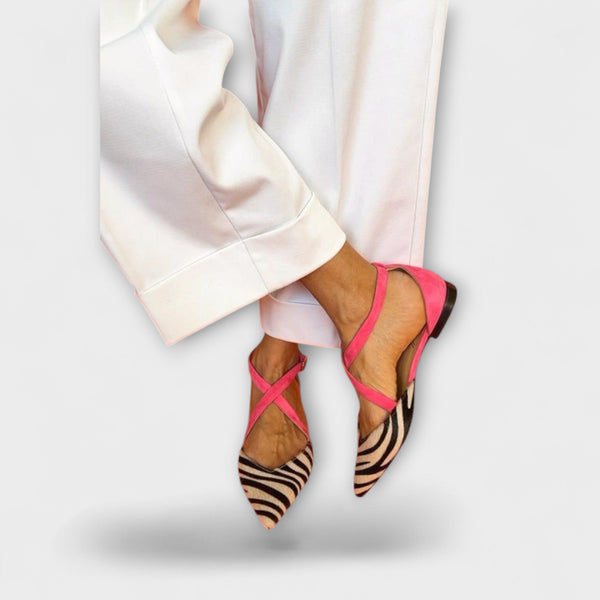 Zarella – Zebra-Flat cipele u Pink Power