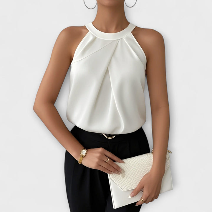 Skye - Elegantna satenska bluzica s otvorenim ramenima