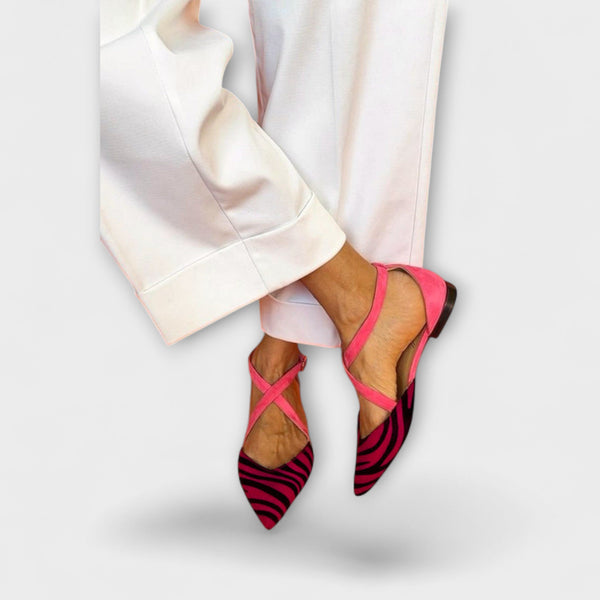 Zarella – Zebra-Flat cipele u Pink Power