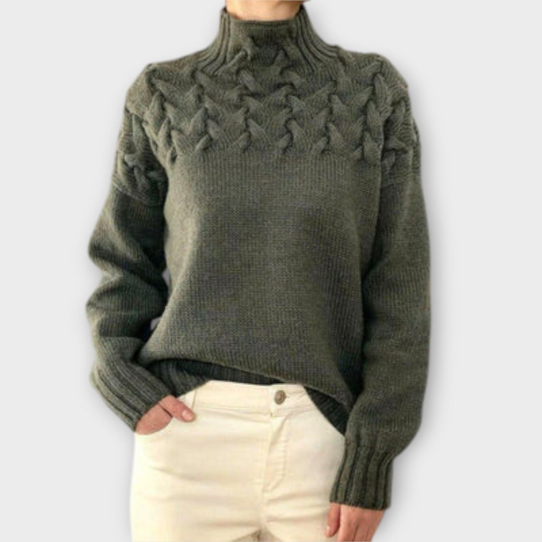 Eva - Ženski pulover s detaljima pletenja