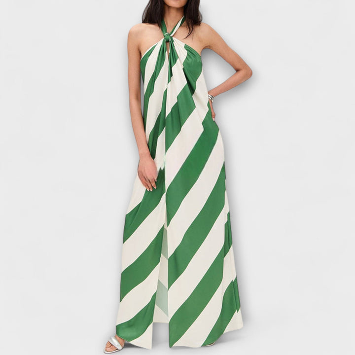 Marlowe - Halter Maxi Haljina s Prugastim Uzorkom