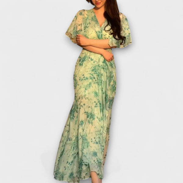 Lana - Elegantna cvjetna haljina s V-izrezom
