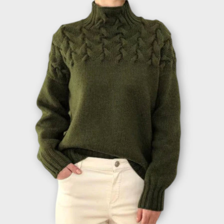 Eva - Ženski pulover s detaljima pletenja