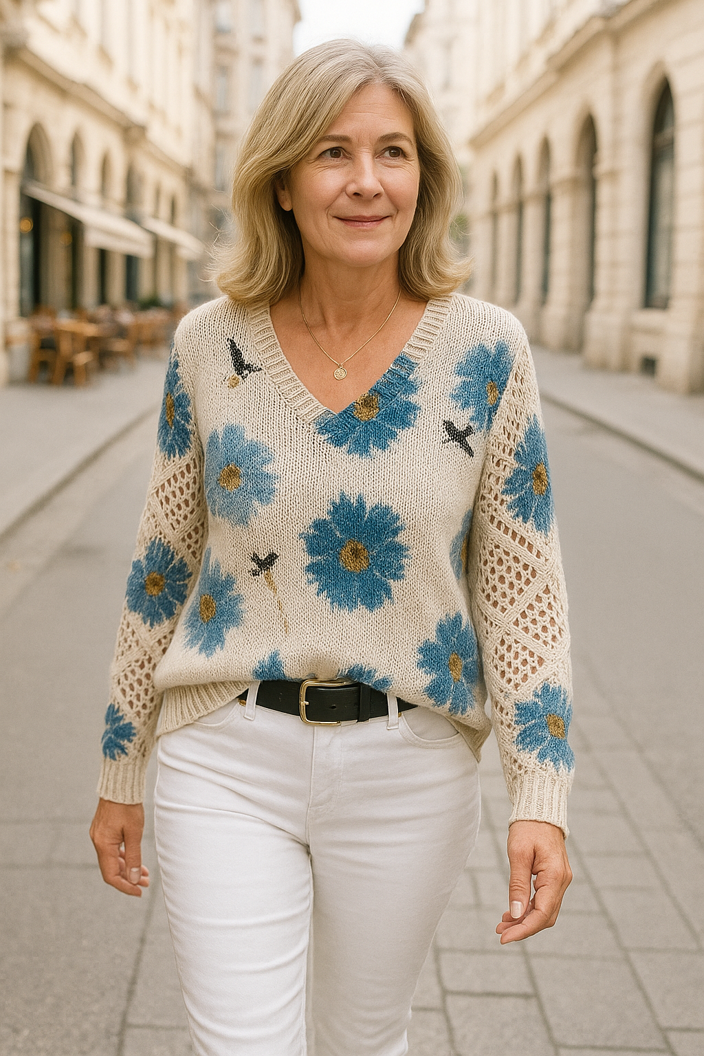 Aurélie - Elegantni pulover s cvjetnim uzorkom