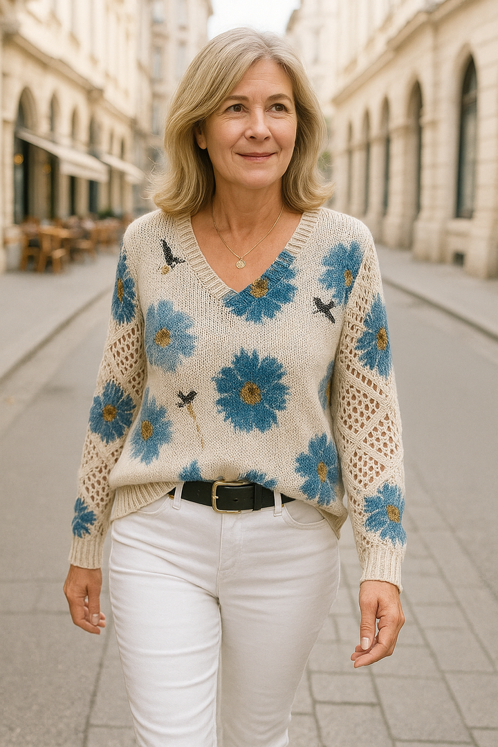 Aurélie - Elegantni pulover s cvjetnim uzorkom