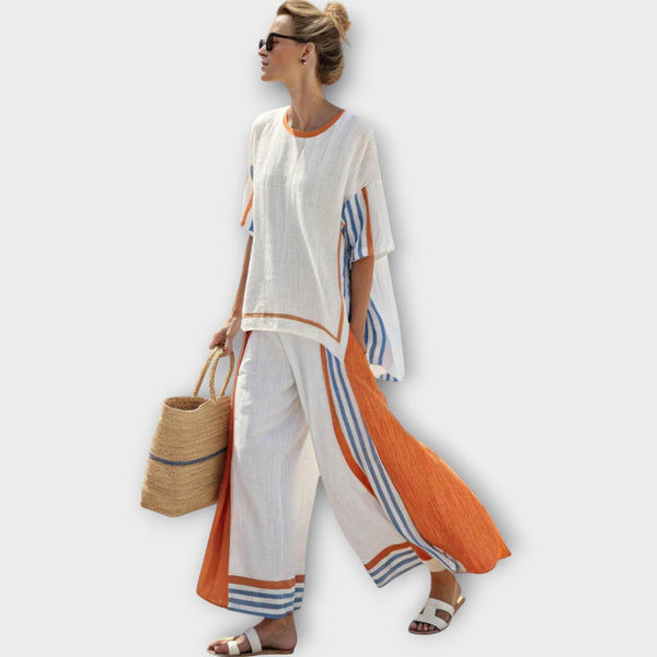 Anila - Elegantni Dvodelni Set S Prugastim Dizajnom