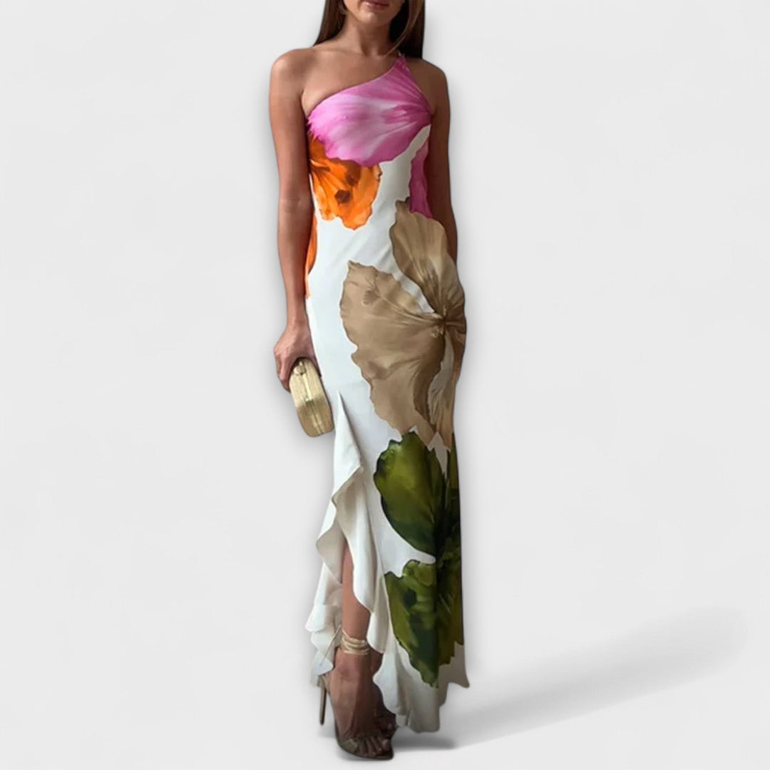 De Sapphire - Elegantna Patchwork Maxi Haljina 