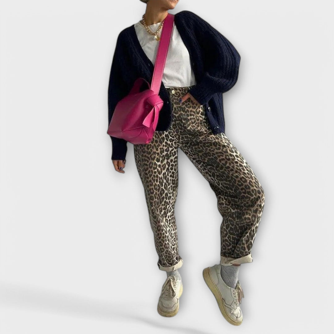 Chandra - Vintage traperice s uzorkom leoparda