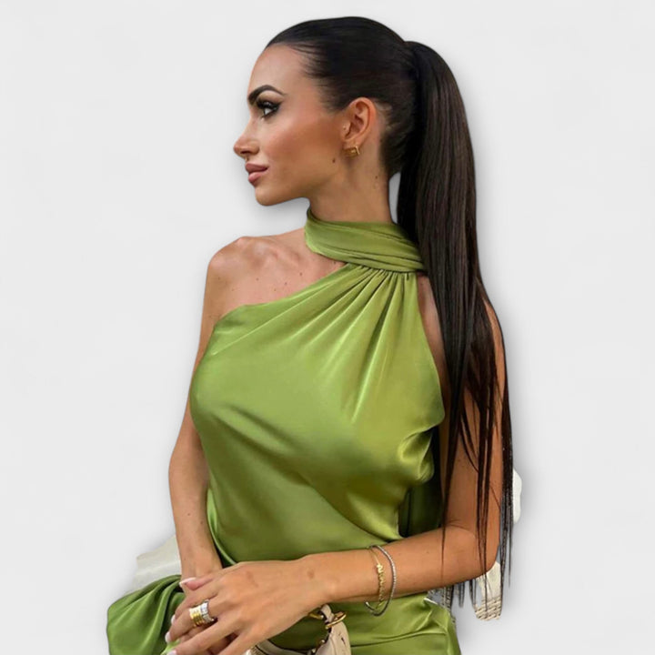 Elegantna Halter Max haljina s otkrivenim ramenima