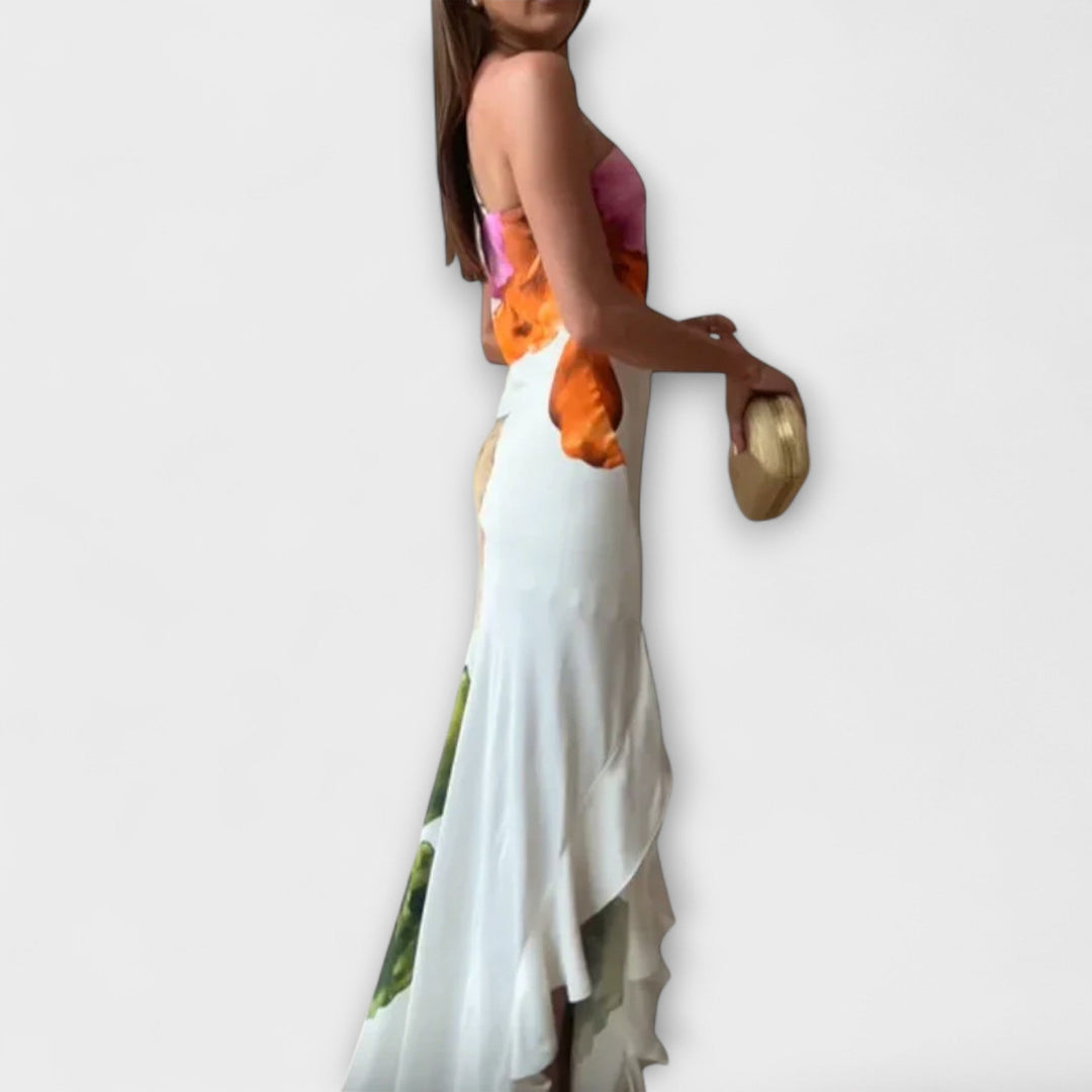 De Sapphire - Elegantna Patchwork Maxi Haljina 