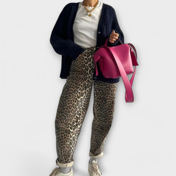 Chandra - Vintage traperice s uzorkom leoparda