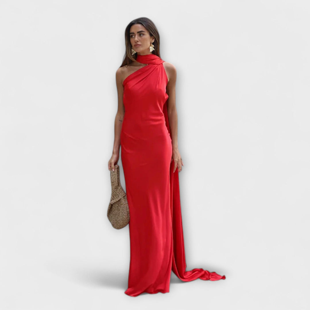 Elegantna Halter Max haljina s otkrivenim ramenima