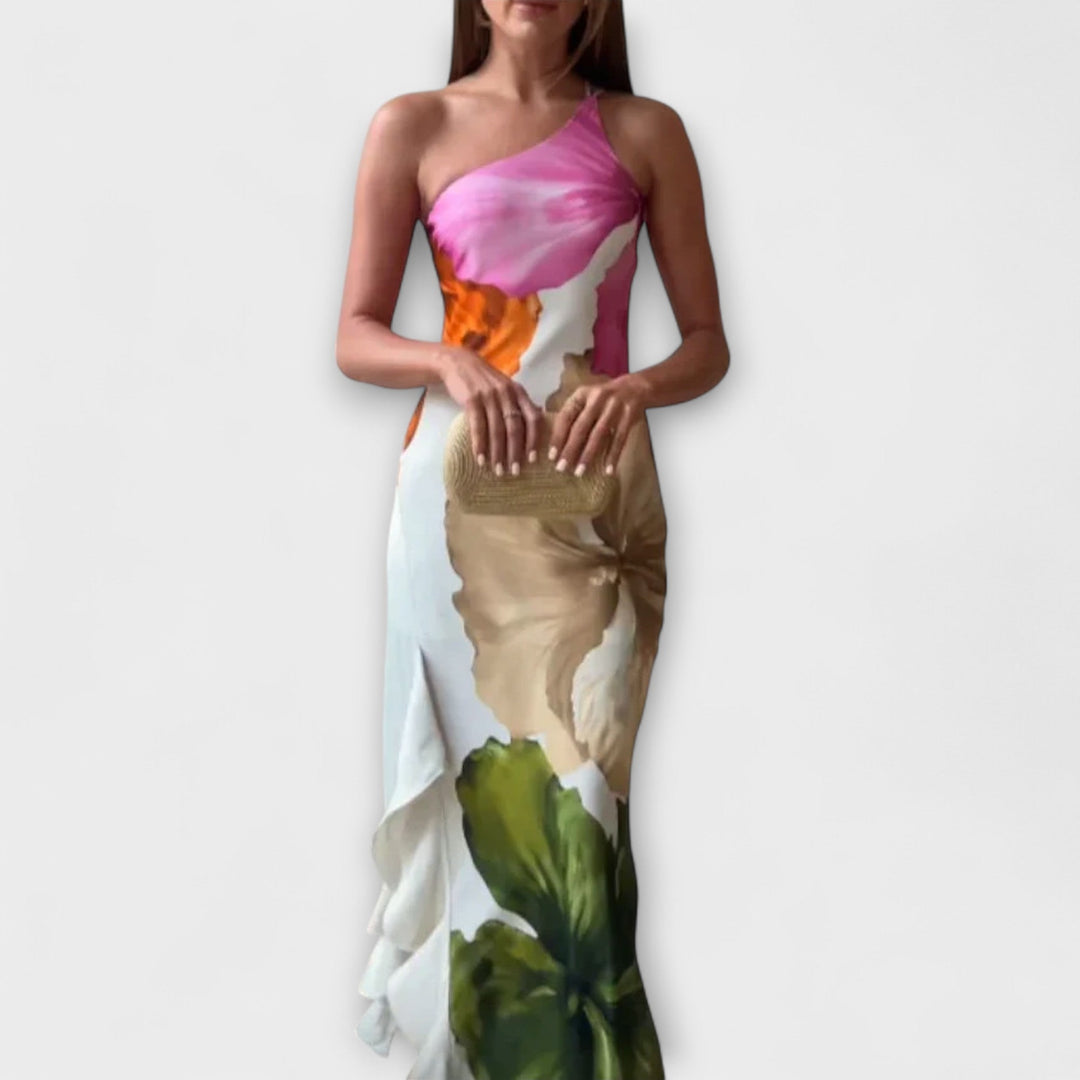 De Sapphire - Elegantna Patchwork Maxi Haljina 